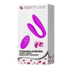  Máy rung chữ C cho cặp đôi  Prettylove điều khiển xa 