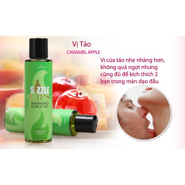 dầu mát xa toàn thân Sensuva Sizzle Lips