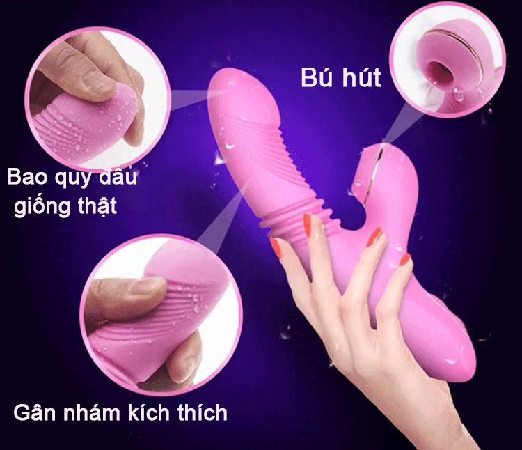 Cu giả Sex Massager rung thụt hút và tỏa nhiệt