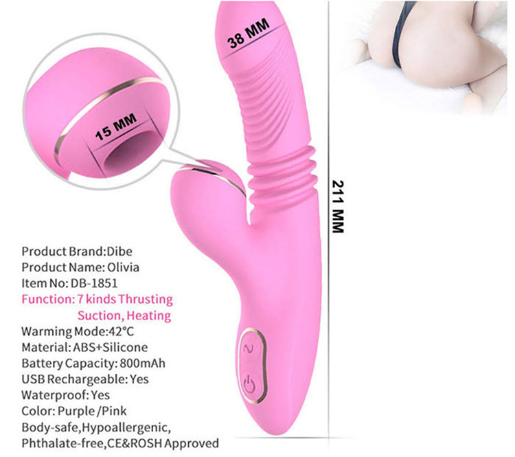 Cu giả Sex Massager rung thụt hút và tỏa nhiệt